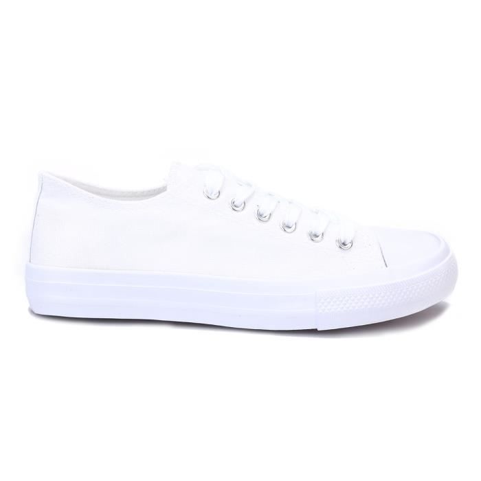 Tennis en new arrivals toile blanche femme
