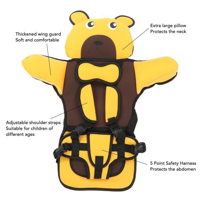 Harnais De Sécurité Moto Enfant - Bretelles Respirantes Réglables, Anti-Chute & Anti-Somnolence, Bandes Réfléchissantes Pour Plus De Visibilité