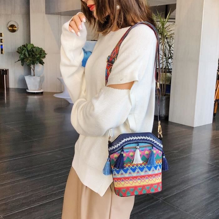 Mode Boh Me Style Ethnique Femmes Paille Tiss E Paule Messenger