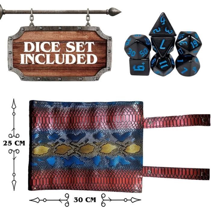 Dice Throne Jdr Accessoire Power Beast Dungeon Sac Pour Les Dés Et Piste De Dés Agon, 2 En 1