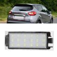 Drfeify éclairage de plaque d'immatriculation Lampe de plaque d'immatriculation à LED de voiture 2 pièces pour Renault / Twingo /-2