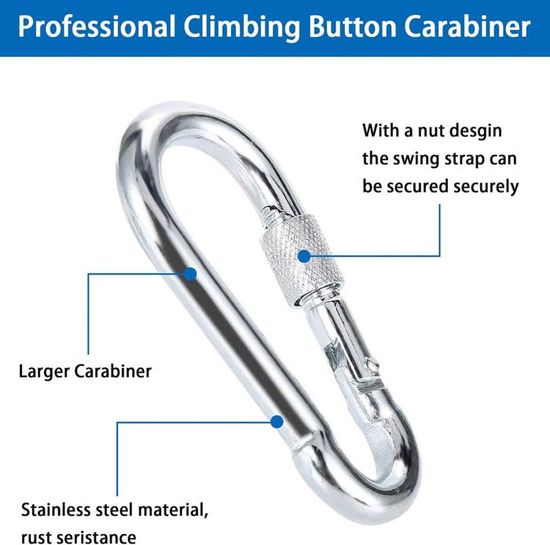 Phenovo 2pcs Crochet Mousqueton Avec 2pcs Sangle Attache à La