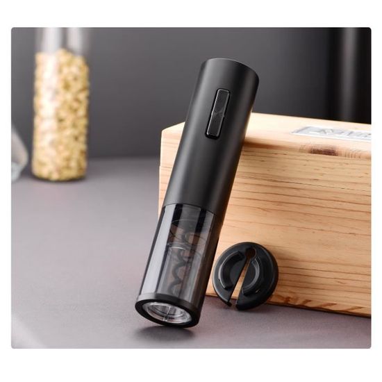 Ouvre-bouteille électrique Bi-Komfort - Set Cadeau Avec Coupe-capsule, Bec Verseur & Bouchon Pompe à Air - Pour Vin