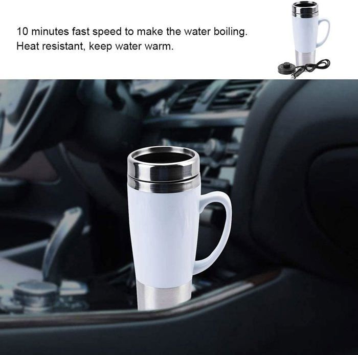 Bouilloire De Voyage Streetwize 12V Pour Voiture – Fait Chauffer Jusqu'à 4 Tasses, Modèle Blanc