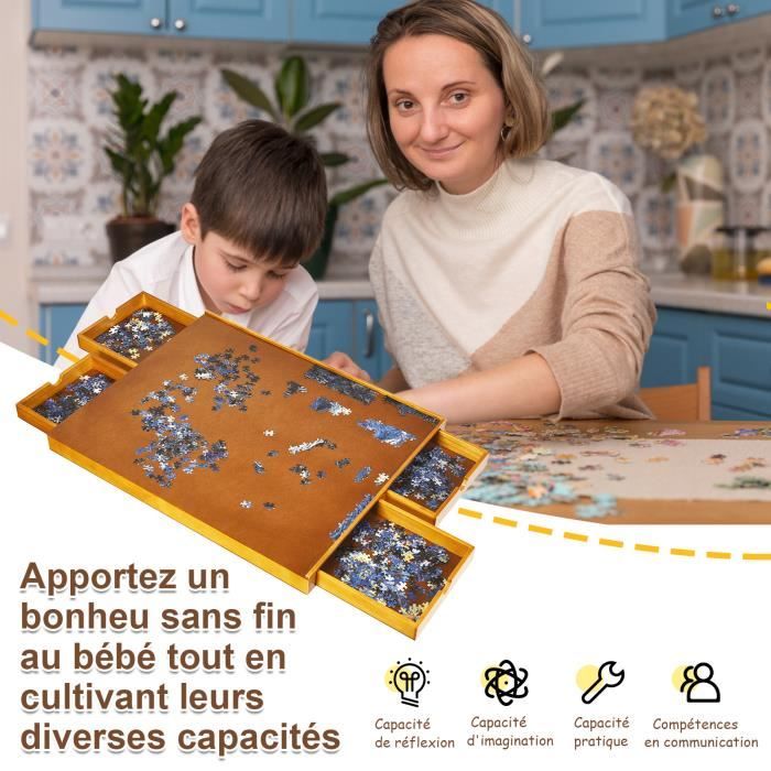 Puzzle en bois pour enfants âgés de 3 à 5 ans - 30 pièces colorées pour tout -petits - Jouets éducatifs pour garçons et filles (4 puzzles)