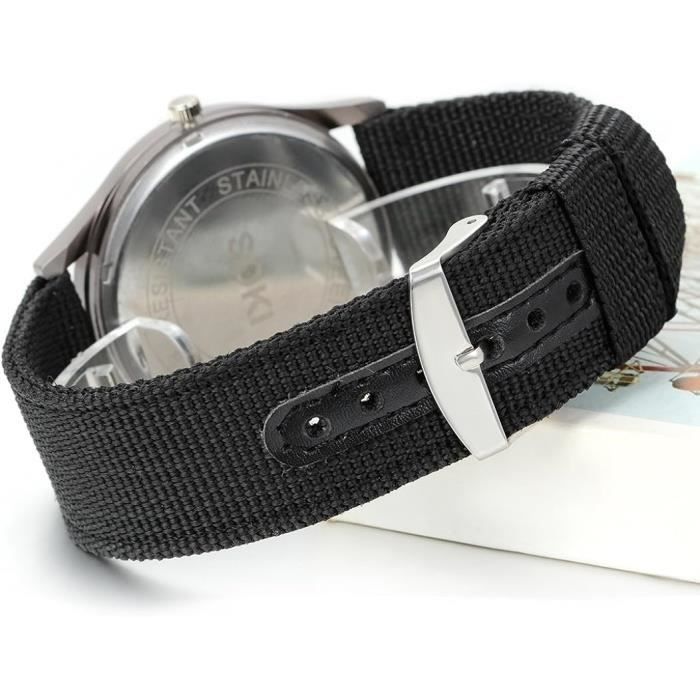 Montre militaire à quartz pour hommes, montres de l'armée en nylon,  bracelet en toile, montre-bracelet de sport décontractée - AliExpress