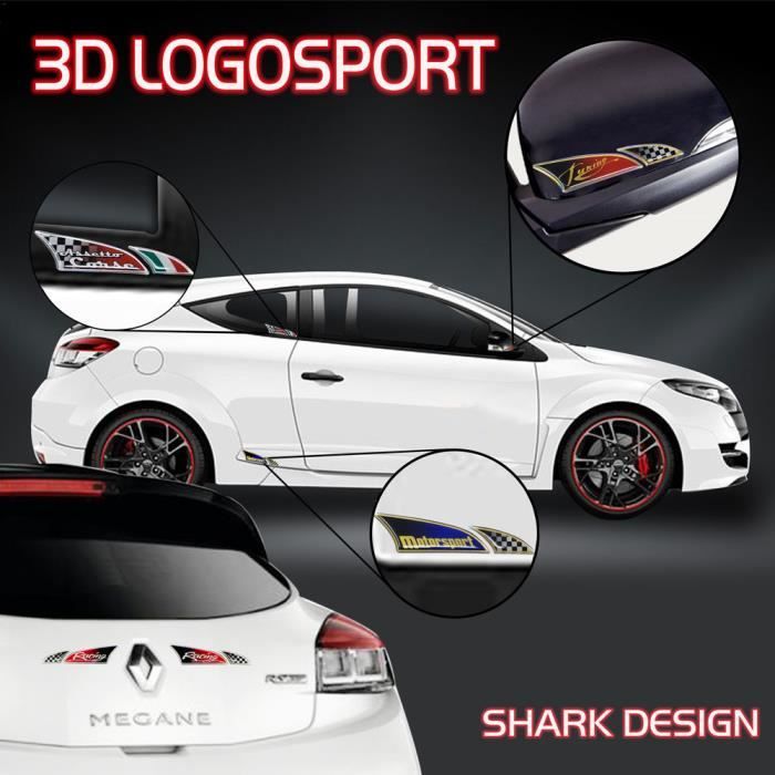 LOGO SPORTIF 3D logo du HAYON de voiture logo autocollant argent E