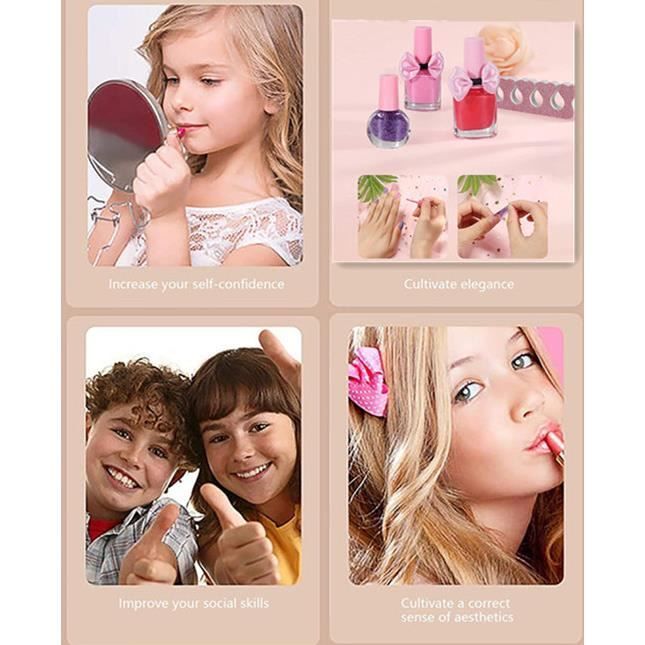 Maquillage Enfant Jouet Coffret Maquillage Enfant Fille Cadeau pour Princesse  Kit de Maquillage Lavables Trousse Maquillage Enfant - Cdiscount Jeux -  Jouets