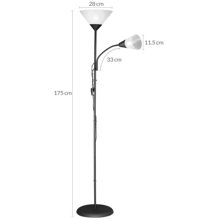 EGLO Fossombrone lampe sur pied extérieure, noire