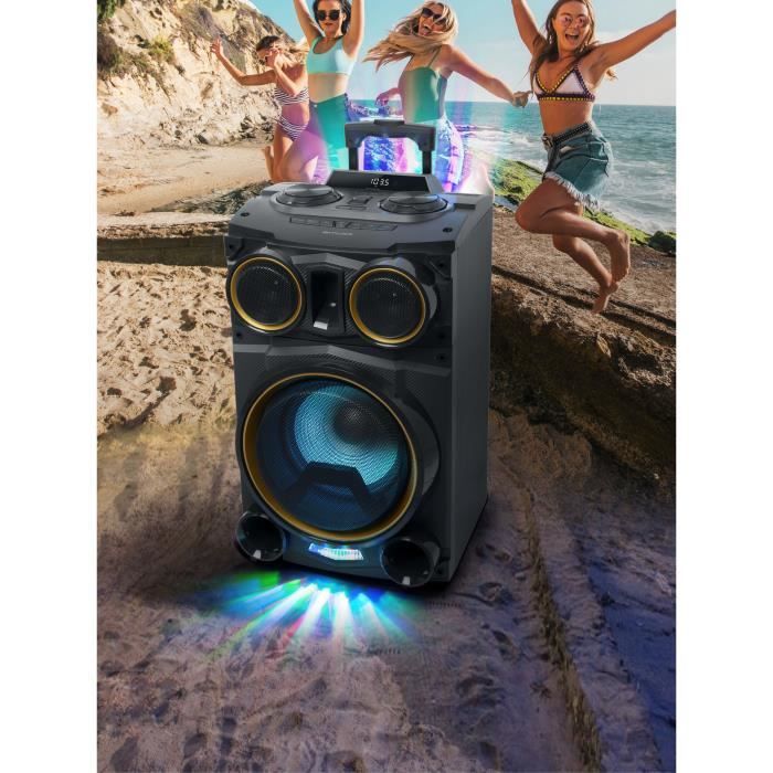 Enceinte Sono DJ Muse PARTY BOX M 1937 DJ – 600W, Bluetooth 5.0, Effets Lumineux, Batterie 10h – Karaoké, Fête