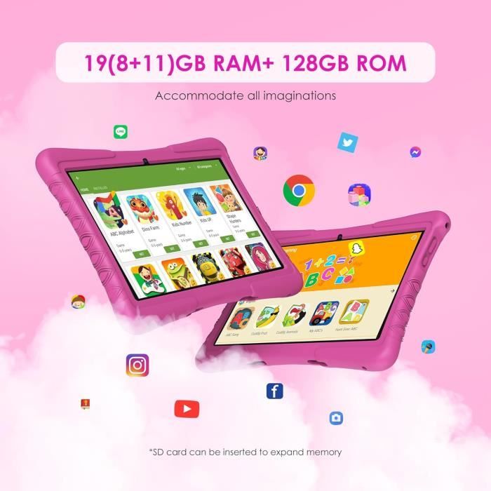 Tablette Enfant Android 15 Plimpton 10 Pouces – 9 Go RAM, 64 Go ROM, Contrôle Parental, Coque EVA Violette - 2