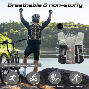 Gilet D'hydratation Running Trail – Gris/Noir – Neuf Avec Gourde – Sac D'eau