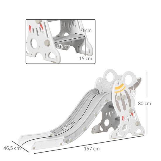 AIYAPLAY Ensemble De Toboggans 7-en-1 Pour Tout-petits, Panier De Basket Design De Grenouille Mur D Escalade Siege A~208jql8f1i801