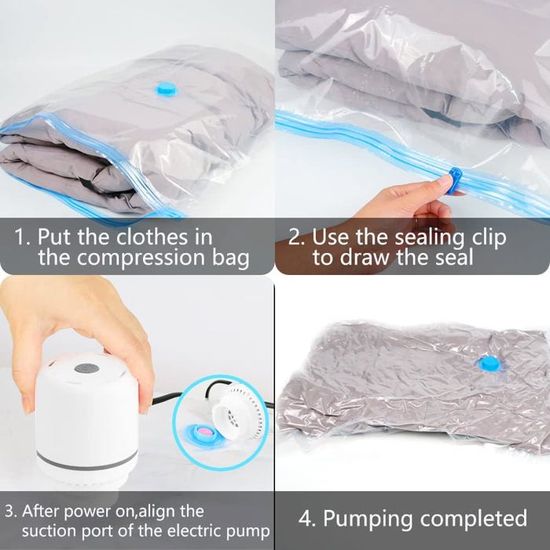 Pompe à Vide électrique Portable - 55W - Pour Sacs De Rangement Vêtements, Couettes, Duvets