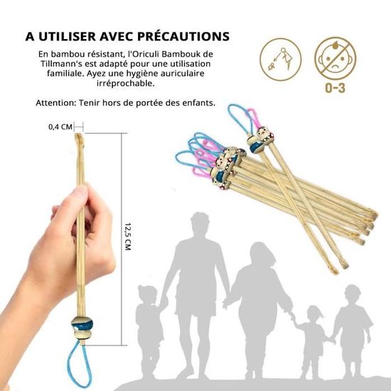 Cure Oreille Bambou de Tillmann/'s//Bambouk 15 Cure-Oreilles Ecologiques et Econom