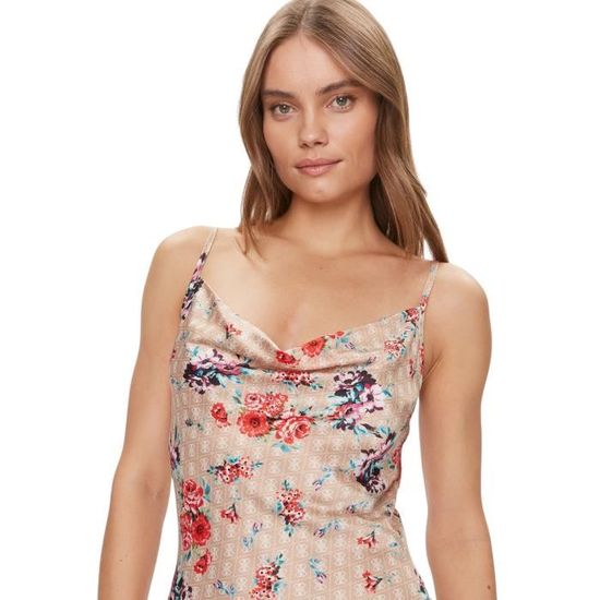 Robe moulante femme Guess Akilina Rouge/multicolore Cdiscount