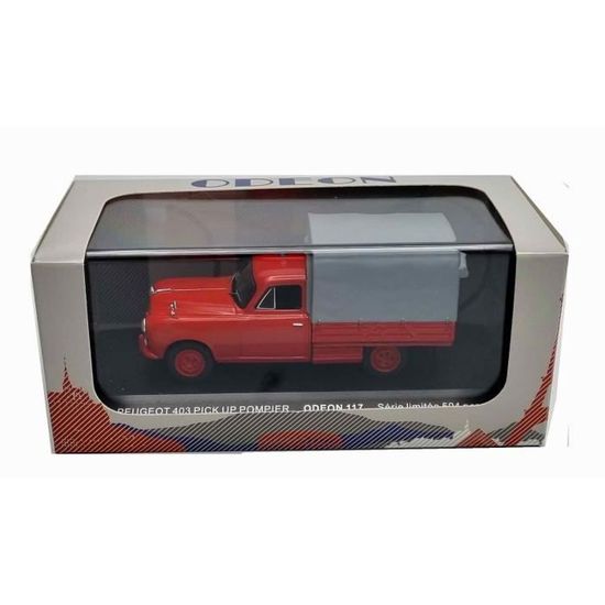 Peugeot 403 Pick-up Pompiers – Miniature ODEON – Réf 117 – Neuve