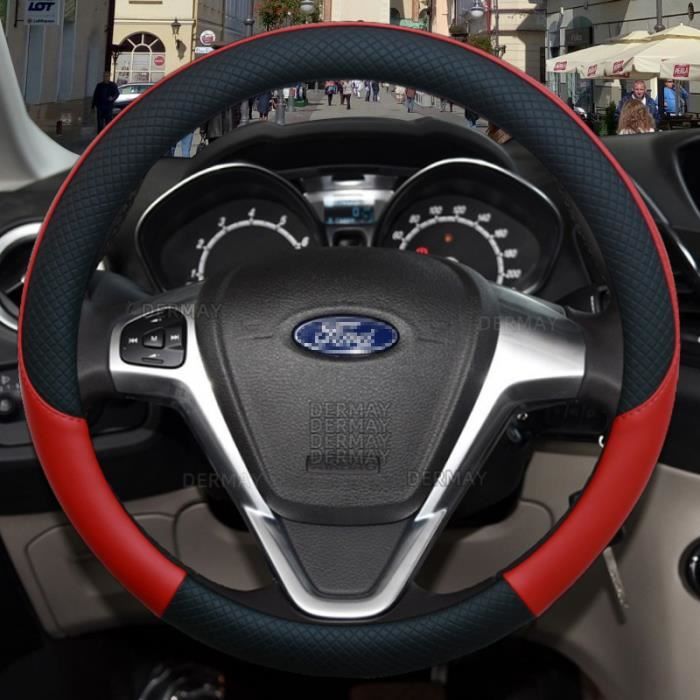 Ethmuntha Housse De Volant Pour Ford Fiesta MK8 2017-2020 - Accessoire Voiture Noir Plastique ABS