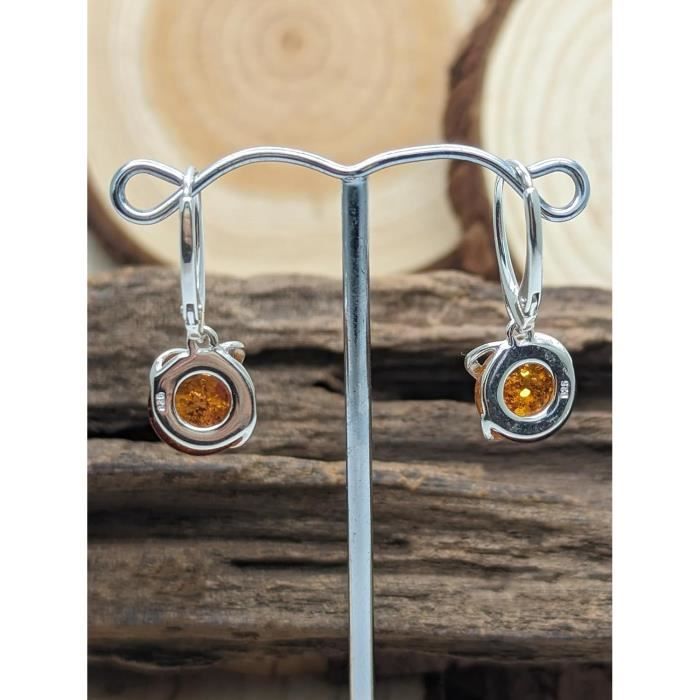 Cardinal There lease boucle d oreille argent et ambre Sunday friction Equipment