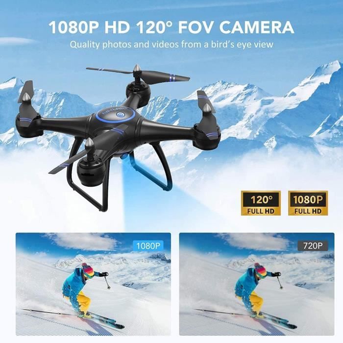 AKASO A31 Drone avec Caméra HD 1080P LED,Quadcopter FPV WiFi,3D VR,Mode
