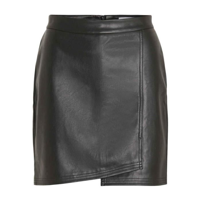 Jupe Vila Vidagmar Similicuir Noire pour Femme Noir Cdiscount Pret a Porter