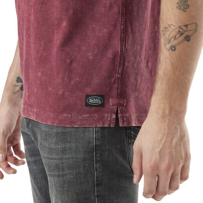 T-shirt homme en jersey col V rouloté imprimé devant Ron