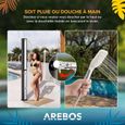 AREBOS Douche Solaire 60L |avec douchette & thermomètre | température de l'eau jusqu'à 60°C Douche de Piscine Camping | Noir/Argent-4