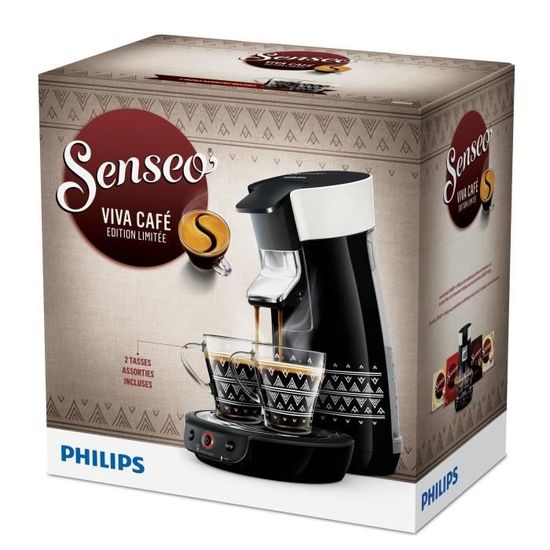 philips hd6569 64 senseo viva machine a cafe a dosettes booster d aromes crema plus coloris ethnic noir 2 tasses decorees cdiscount electromenager