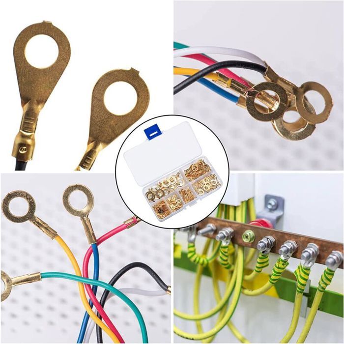 Lot De 2 X 6 Cosses électriques Rondes En Laiton - Tailles M3 M4 M5 M6 M8 M10 - Neuf - Auto Moto Bricolage