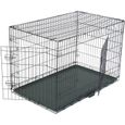 Cage pour Chien de transport pliante en métal 121 x 74 x 81 cm Noir-0
