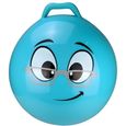 Gros Ballon sauteur Jumpy Boing 55 cm Emoticone Intello - Poignee, PVC souple bleu - Gym enfant 4 ans+ 50 kg max - Jeu pour sauter-0