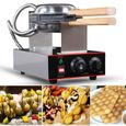 Gaufrier électrique - QQ Bubble Waffle Baker Maker Machine - Acier inoxydable - 220V - Gris - 1,4 kW-0