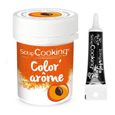 Colorant alimentaire orange arôme abricot 10 g + Stylo glaçage noir-0
