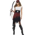 Déguisement pirate femme - SMIFFY'S - Robe manches courtes noire et rouge avec tête de mort - Taille 44/46-0