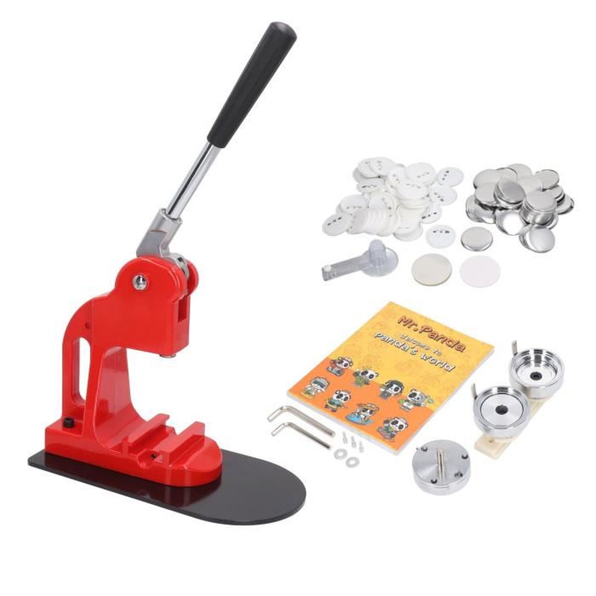 Oshhni Machine à Badges DIY 55 Mm – Fabriquez Vos Pin's – Kit Complet De 48 Pièces – Cadeau Créatif Pour Enfants Et Adultes