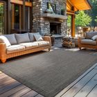 CARPETSALE24 Tapis d'extérieur 120x170 cm Noir Tapis balcon cuisine et terrasse unicolore en tissage plat résistant aux intempéries