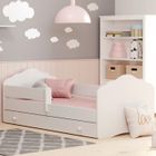 KOBI Lit enfant FALA 140x70 avec barrière, matelas, sommier et tiroir