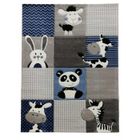 Tapis enfant - UNAMOURDETAPIS - ZOO Bleu - Polypropylène doux - 60x110 cm