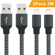 Pack De 2 Cable Iphone Chargeur Iphone Lightning 2m Cable En Nylon Tresse Avec Connecteur En Aluminium Pour Iphone X 8 7 6 Achat Cable Connectique Gps Pas Cher Avis Et Meilleur Prix Cdiscount