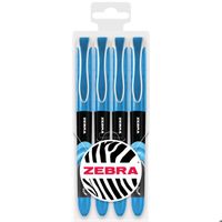 Zebra Fuente - Stylo plume jetable - Pointe fine 1,0 mm, largeur de trait 0,6 mm - Portefeuille de 4 - Bleu sarcelle