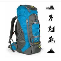 Sac à dos de randonnée 60L, idéal pour le camping, le trekking, les voyages en plein air - Bleu