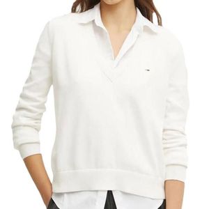 Pull Blanc Femme Taille L, Manches Courtes, Matière Acrylique/coton - Neuf Sans étiquettes