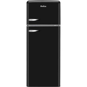 RÉFRIGÉRATEUR CLASSIQUE Réfrigérateur rétro années 50 Amica AR7252N noir A++ - 2 portes - 245L - Dégivrage automatique