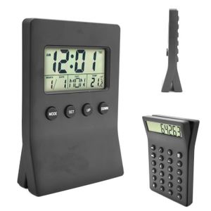 HORLOGE - PENDULE Horloge numérique - FISHTEC - Heure - Date - Jour - Reveil - Température - Calculatrice - Dimensions : 13.7 x 9.4 x 3.6 cm