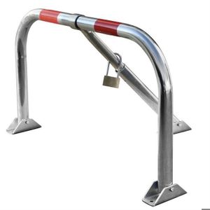Borne De Stationnement Pliante Avec Serrure - Barrière Voiture 60cm Jaune Noir, Acier Robuste