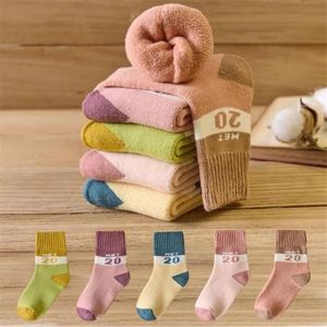 CHAUSSETTES Chaussettes chaudes à rayures en coton pour bébé,5 paires-lot,chaussettes de sol pour enfant en bas âge,garçon et-1 to 3 years