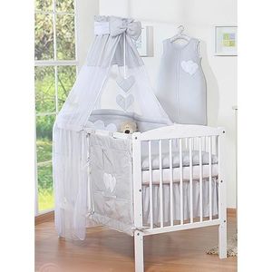 Parure de Lit 5 Pièces pour Lit Bébé 70 x 140 cm Tour de lit Couette 100 x  135 cm Oreiller Hiboux gris Coeurs Owls Enfant - Cdiscount Puériculture &  Eveil bébé