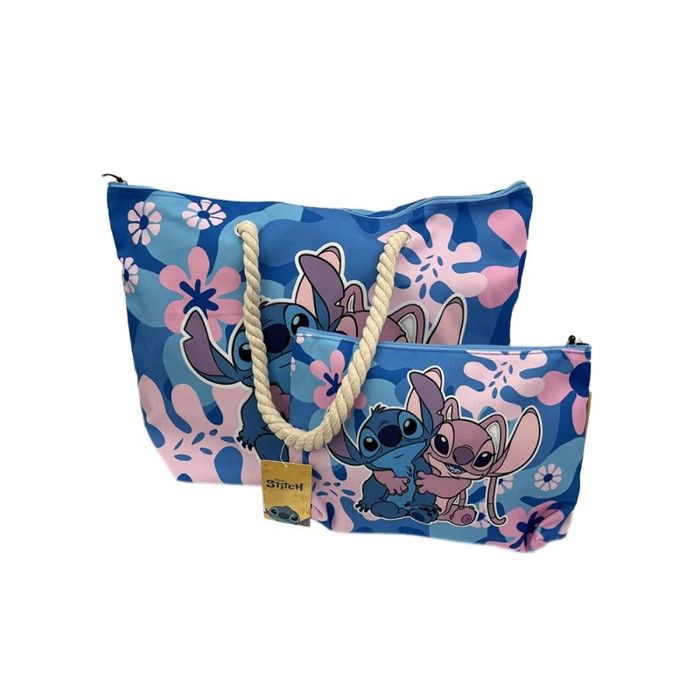 Sac De Plage Stitch Disney Cerdá - Toile Polyester - Grand Format - License Officielle