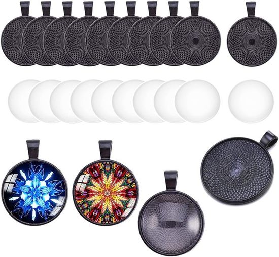 x30 cabochons en verre transparent 16mm