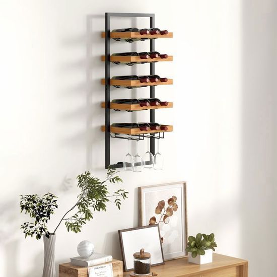 Home Zone Living Casier à vin – Support autoportant pour comptoir, peut contenir jusqu'à 6 bouteilles